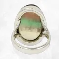 Bague Fluorite multicolore ovale taille 55 - Bijoux Pierres Naturelles