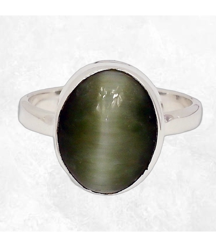 Bague œil de chat en argent 925 – Chrysobéryl naturel