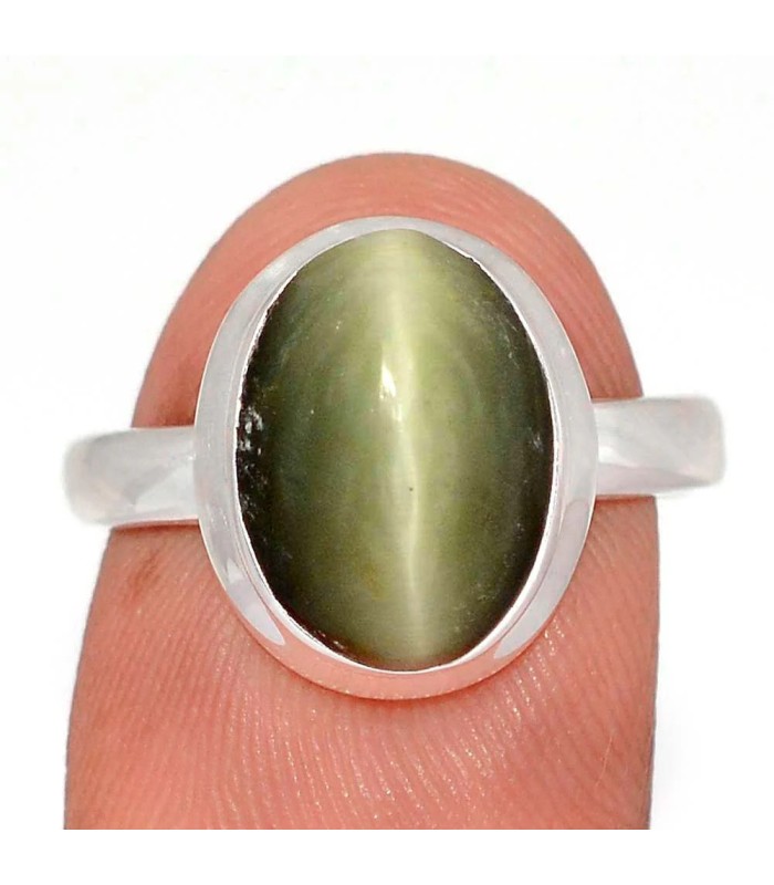 Bague œil de chat en argent 925 – Chrysobéryl naturel