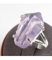 Bague Quartz Lavande brut – Argent 925 taille 60/61