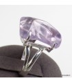 Bague Quartz Lavande brut – Argent 925 taille 60/61