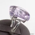 Bague en Quartz Lavande brut taille 60 61 - Bijoux en Quartz Lavande
