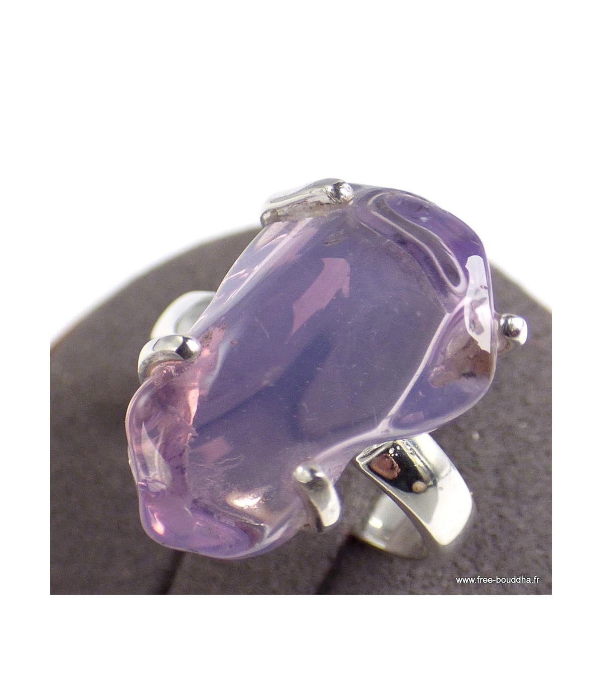Bague Solitaire CZ Couleur Lavande/rose Clair - Taille 7, Rhodiée, Magnifique Et Flashy, Neuve Avec étiquettes