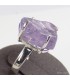 Bague artisanale Quartz Lavande brute – Argent massif
