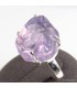 Bague artisanale Quartz Lavande brute – Argent massif