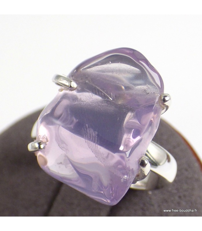 Bague Quartz Lavande naturelle – Taille 58/59