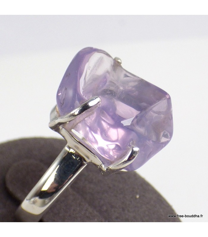 Bague Quartz Lavande naturelle – Taille 58/59