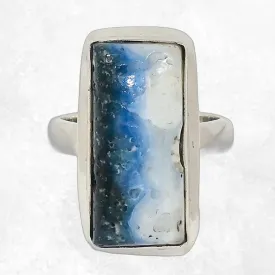 Bague Nakaurite Glacierite blue ice taille 53 - Bijoux Pierres Naturelles