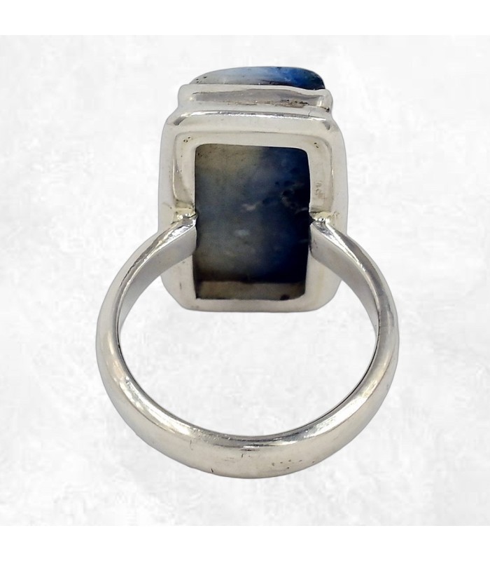 Bague énergétique en Glacierite bleue – taille 53 – bijou de transformation