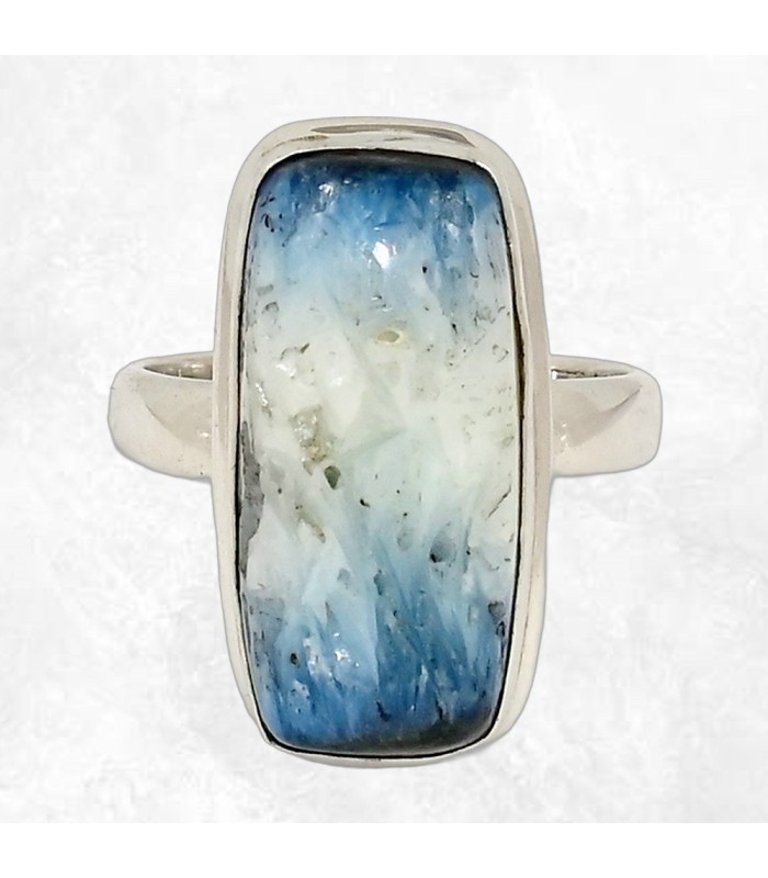 Bague Nakaurite Glacierite Blue Ice rectangulaire – argent 925 – taille 58