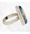 Bague Nakaurite Glacierite Blue Ice rectangulaire – argent 925 – taille 58