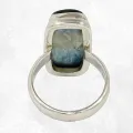 Bague Nakaurite Glacierite blue ice rectangulaire taille 58 - Bijoux Pierres Naturelles