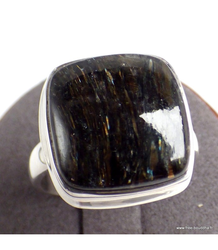 Bague Nuumite authentique – argent 925 – forme carrée – taille 60