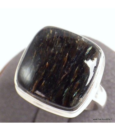 Bague Nuumite authentique – argent 925 – forme carrée – taille 60