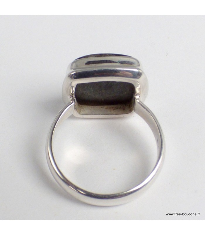 Bague Nuumite authentique – argent 925 – forme carrée – taille 60