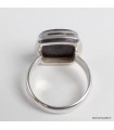 Bague Nuumite authentique – argent 925 – forme carrée – taille 60
