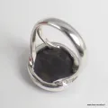 Bague Nuumite ronde naturelle 2 anneaux taille 55 - Bijoux Pierres Naturelles