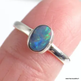 Bague Opale australienne ovale taille 54 - Bijoux en Opale Australienne