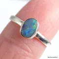 Bague Opale australienne ovale taille 54 - Bijoux en Opale Australienne