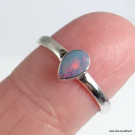 Bague Opale australienne forme goutte taille 56/57 - Bijoux en Opale Australienne