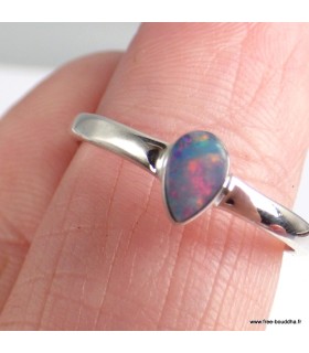 Bague opale véritable australienne – Argent 925, taille 59