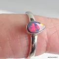 Bague Opale australienne authentique bleu foncé taille 54 - Bijoux en Opale Australienne