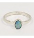 Bague opale australienne ovale pierre naturelle véritable