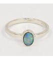 Bague opale australienne ovale pierre naturelle véritable