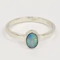 Bague ovale Opale australienne authentique taille 54 - Bijoux en Opale Australienne