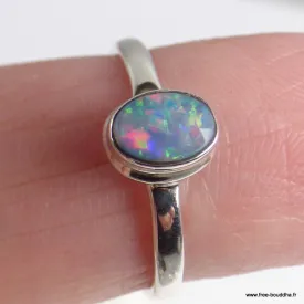 Bague Opale australienne véritable taille 59 - Bijoux en Opale Australienne
