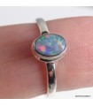 Opale australienne véritable – Bague ovale argent 925, taille 59