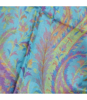 Châle en bambou turquoise, doux et écologique.