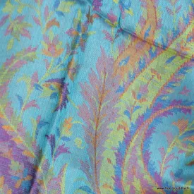 Châle en soie de bambou turquoise mauve - Châle en Bambou écologique