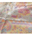 Châle en soie de bambou écru multicolore – 190 x 70 cm