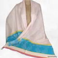 Châle en soie de bambou rose tendre turquoise - Châle en Bambou écologique