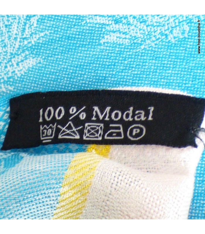 Châle en soie de bambou rose turquoise – 190 x 70 cm