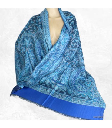 Châle écologique en bambou bleu – 190 x 70 cm