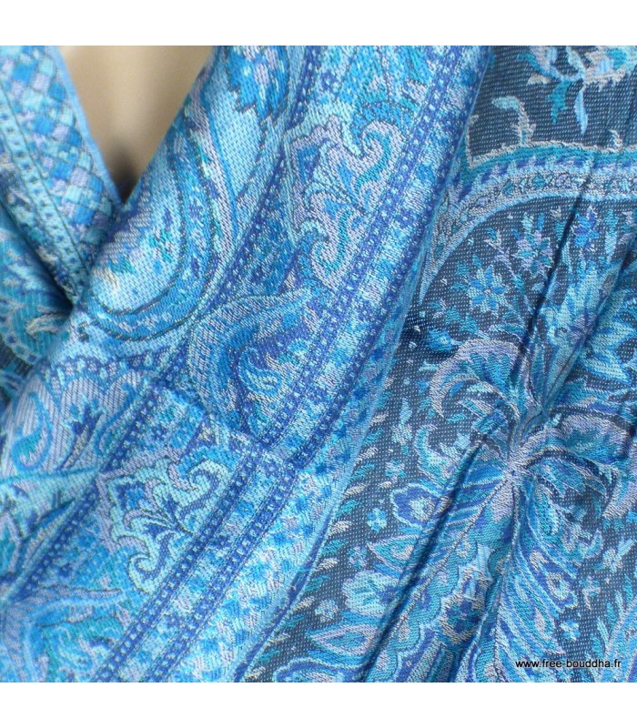 Châle écologique en bambou bleu – 190 x 70 cm