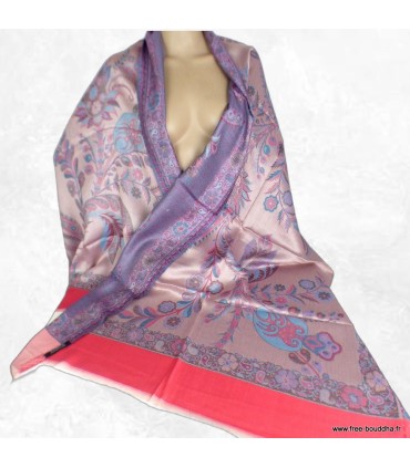 Châle écologique vieux rose framboise – bambou 190 x 70 cm