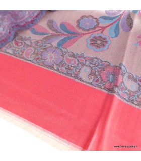 Châle écologique vieux rose framboise – bambou 190 x 70 cm