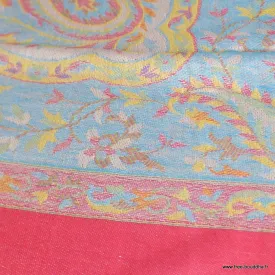 Châle soie écologique en bambou framboise multicolore - Châle en Bambou écologique