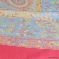 Châle soie écologique en bambou framboise multicolore - Châle en Bambou écologique