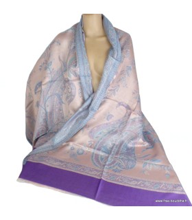 Châle en fibres végétales de bambou rose pâle violet