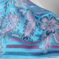 Châle bambou turquoise à fleurs - Châle en Bambou écologique
