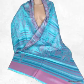 Châle en fibres naturelles de bambou turquoise rose - Châle en Bambou écologique