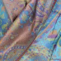 Châle léger et chaud en bambou turquoise bordeau - Châle en Bambou écologique