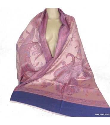 Châle artisanal en bambou vieux rose – Réversible et non toxique