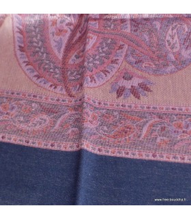 Châle artisanal en bambou vieux rose – Réversible et non toxique