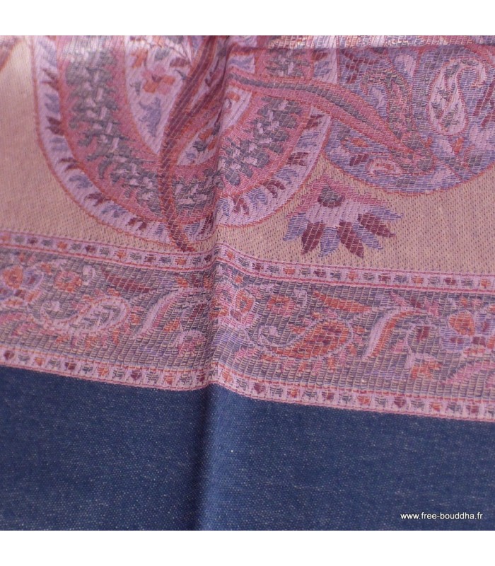Châle artisanal en bambou vieux rose – Réversible et non toxique