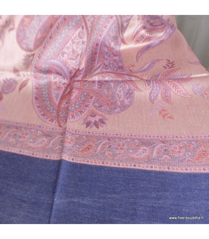 Châle artisanal en bambou vieux rose – Réversible et non toxique